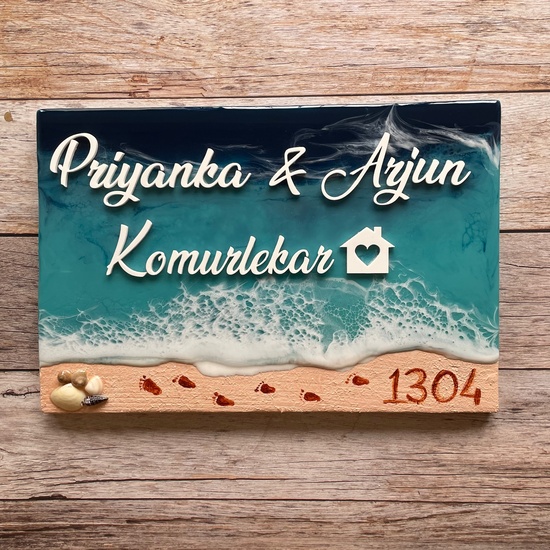 Ocean Beach Theme Nameplate Art By Ami